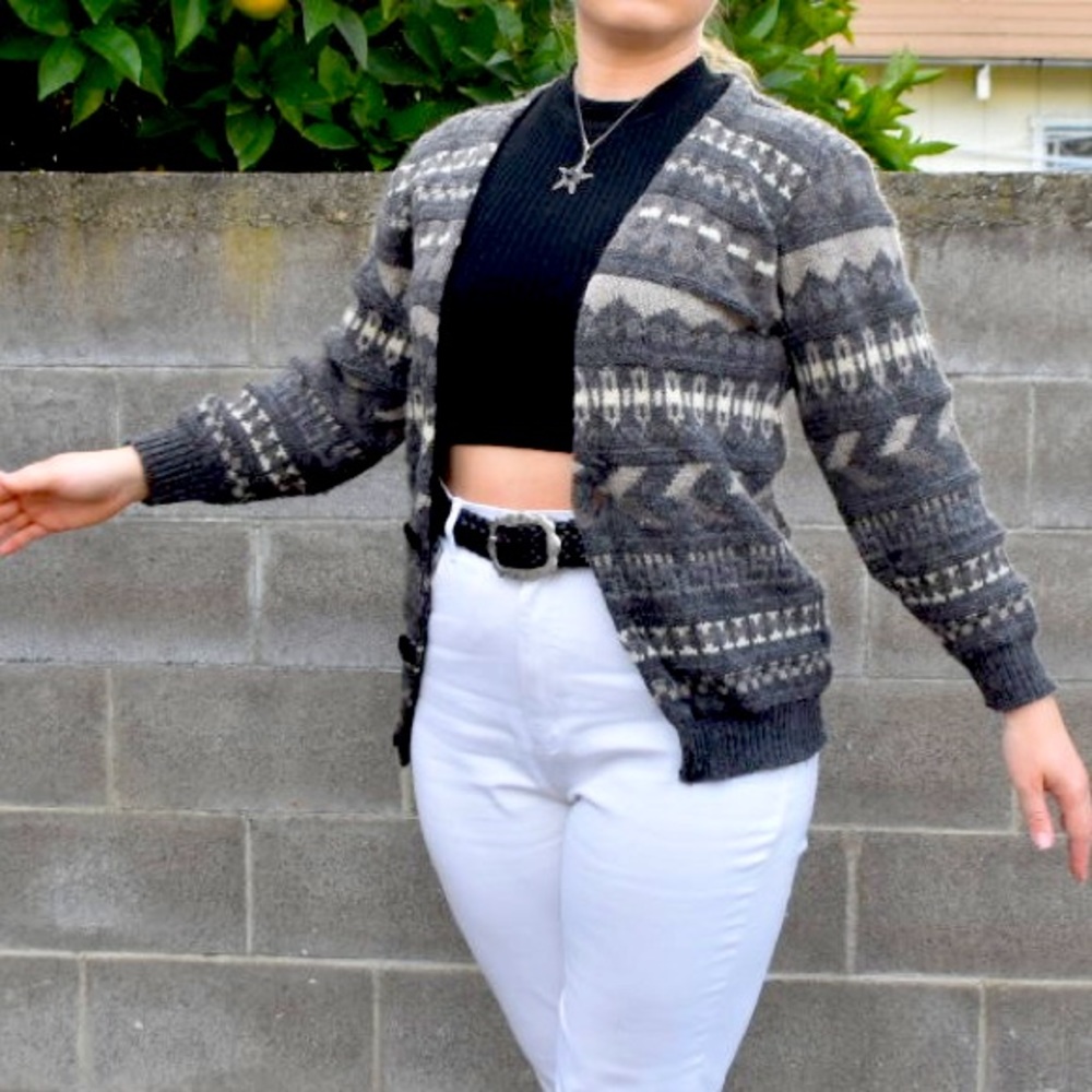 Wool Pattern Sweater Urban Outfitters